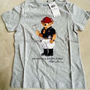 POLO by Ralph Lauren. POLO Bear T-shirt. Heather grey. New with tags. Size 5.